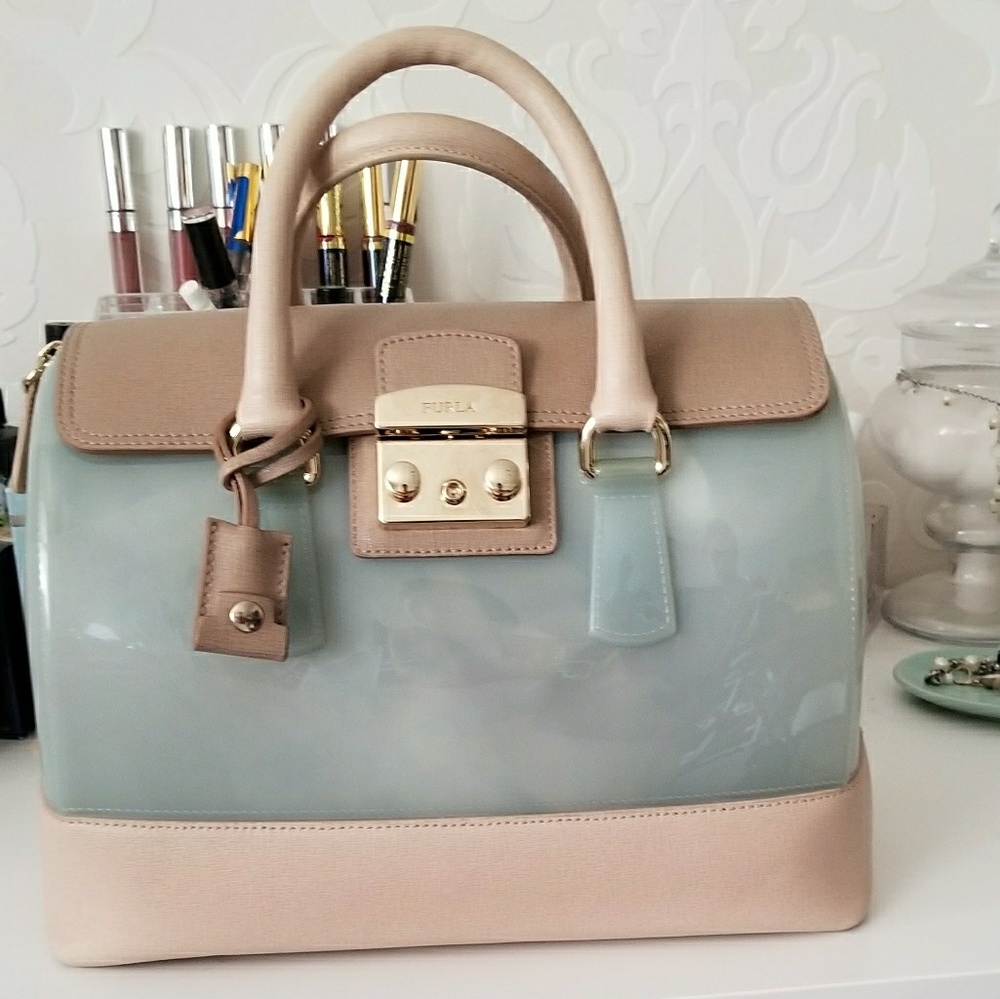 Furla vanilla candy satchel